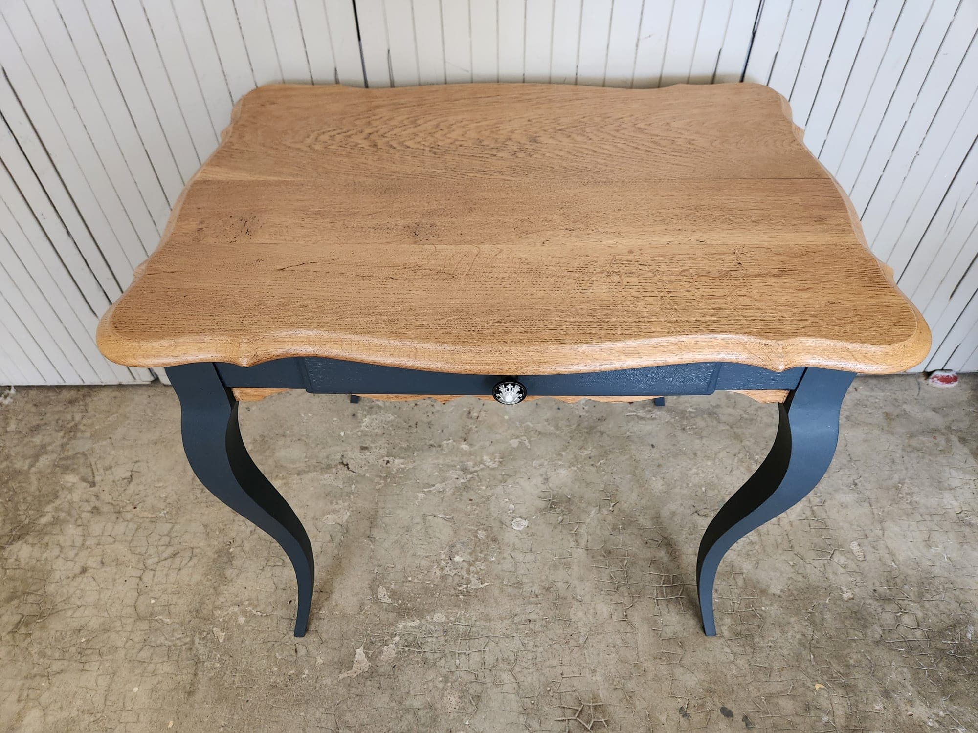 Bureau en chêne nommé "Agnès" - Indisponible / Vendu - Vue Face Dessus - Après rénovation