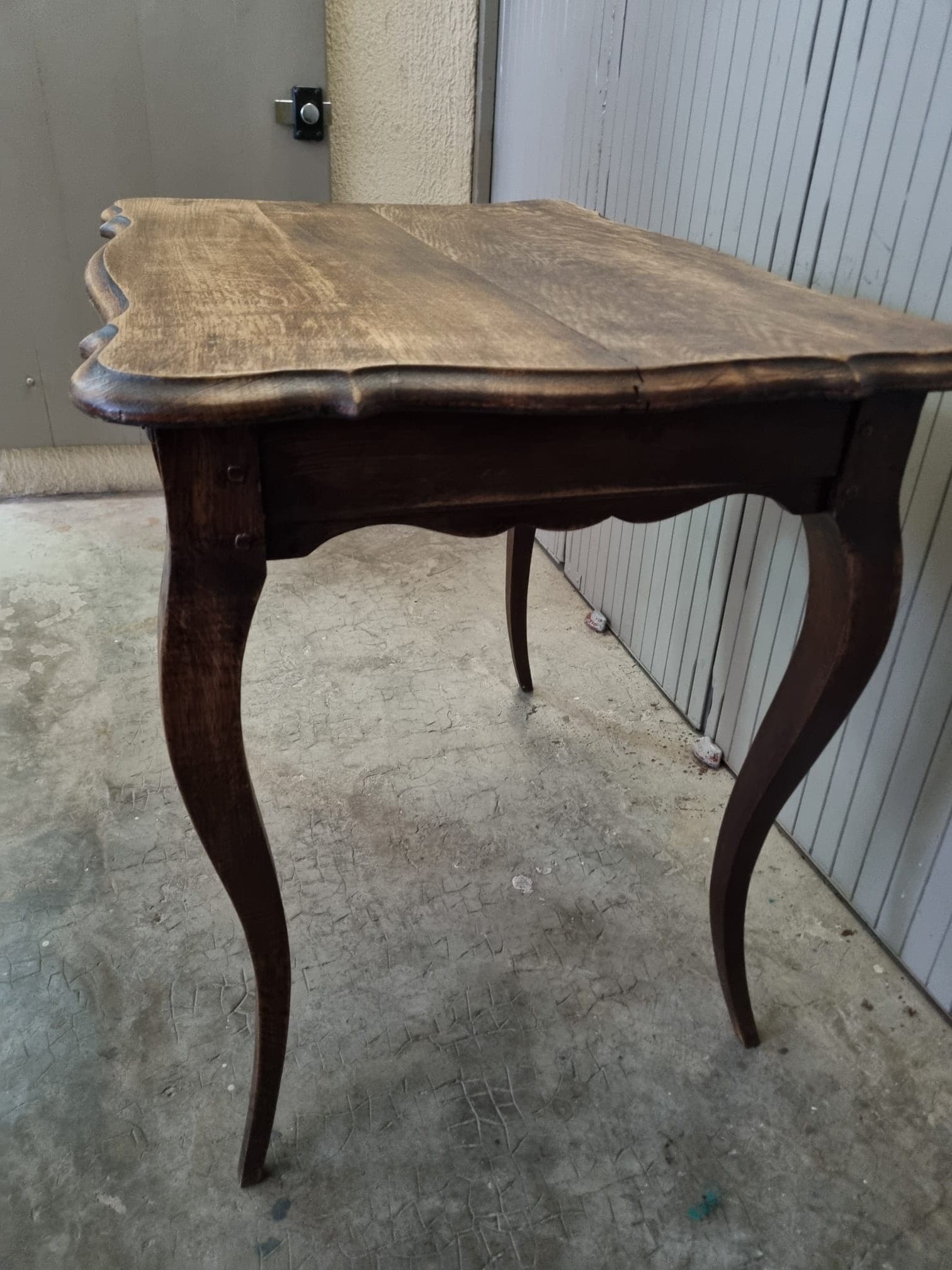 Bureau en chêne nommé "Agnès" - Indisponible / Vendu - Vue Face Côté - Avant rénovation